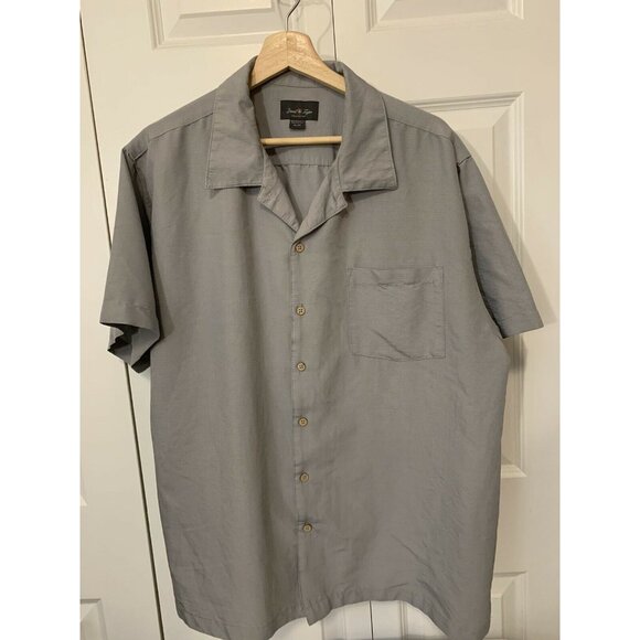 David Taylor Collection Men's Sz XL Button Up Camp Shirt NICE Gray Rockabilly - Picture 4 of 8